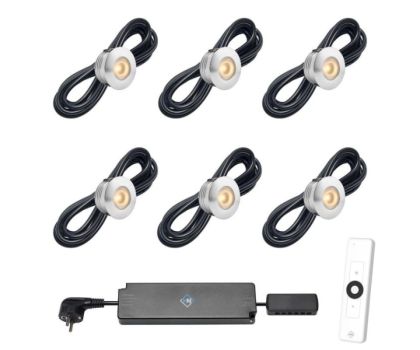Hamulight LED inbouwspot Aragon met afstandsbediening set van 8