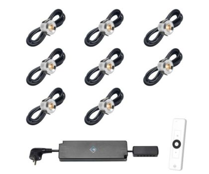 Hamulight LED inbouwspot Marbella met afstandsbediening set van 8