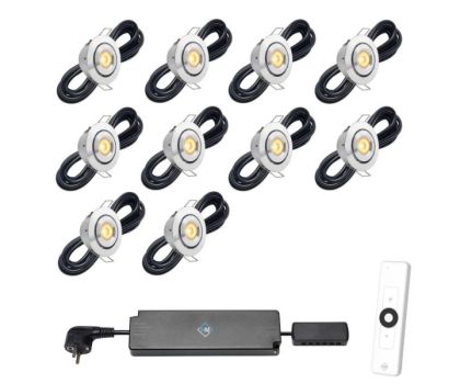 Hamulight LED inbouwspot Toledo met afstandsbediening | set van 10