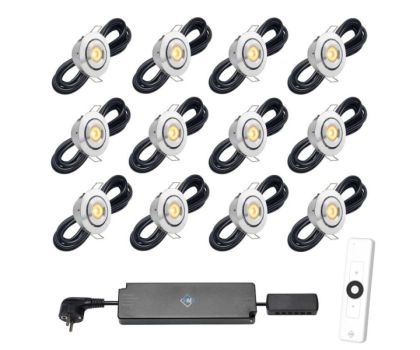 Hamulight LED inbouwspot Toledo met afstandsbediening | set van 12