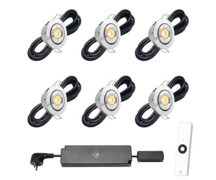 Hamulight LED inbouwspot Toledo met afstandsbediening | set van 6