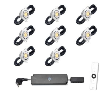 Hamulight LED inbouwspot Toledo met afstandsbediening | set van 8