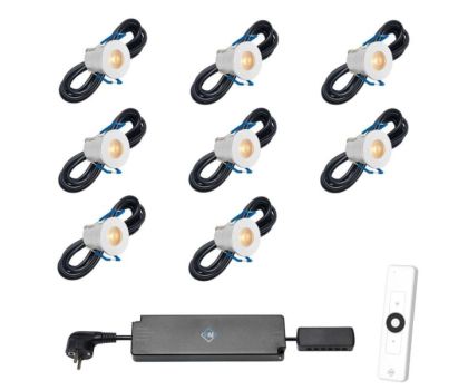 Hamulight LED inbouwspot Valencia met afstandsbediening | set van 8
