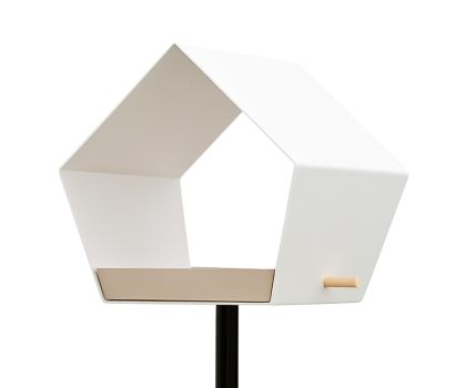 Heeej Big Diamond vogelvoederhuisje op paal zand & wit productfoto