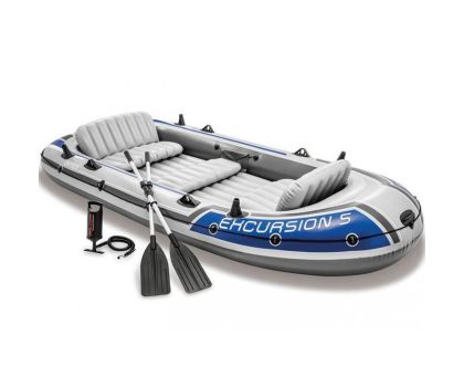 Intex Excursion | 5 persoons inclusief handpomp en twee aluminium peddels