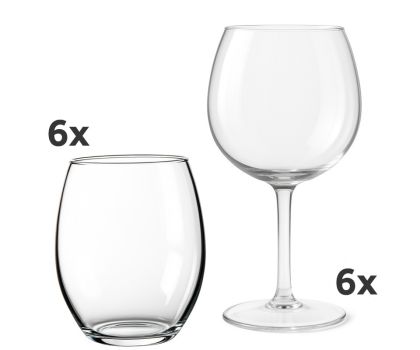 Kunststof cocktailglazenpakket Rose 12 stuks