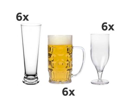 Kunststof glazen bierpakket Heinz 18 stuks