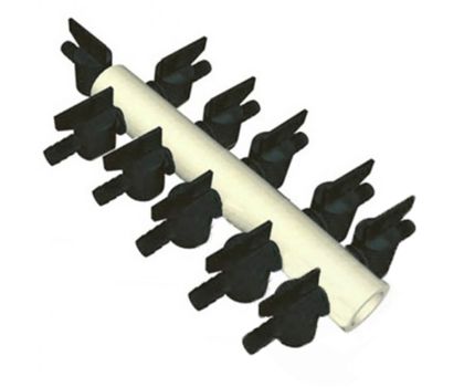 Luchtverdeler 9mm 11 uitgangen met kraan