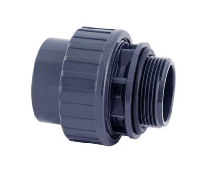 PVC 3-delige koppeling met buitendraad 50 mm x 1 ½” met O-ring