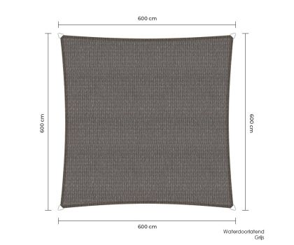 Sunfighters schaduwdoek 600 x 600 cm waterdoorlatend grijs