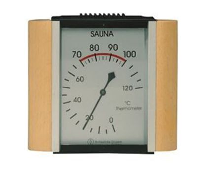 Thermometer vierkant hout 115x125 mm