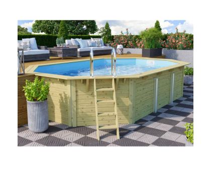 Trend Pool houten zwembad 610 x 400 x 124 cm in tuin