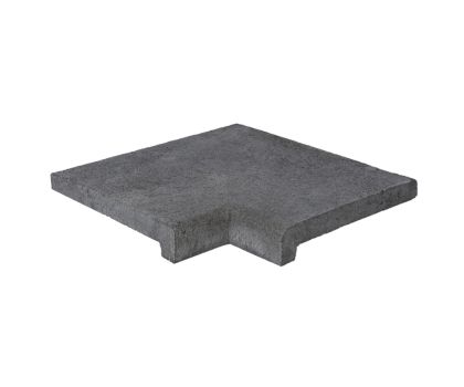 Zwembad randtegel hoek Athen antraciet zwart 40 x 30 cm