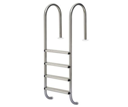 Zwembadtrap RVS curvo, 4 treden, AISI 316