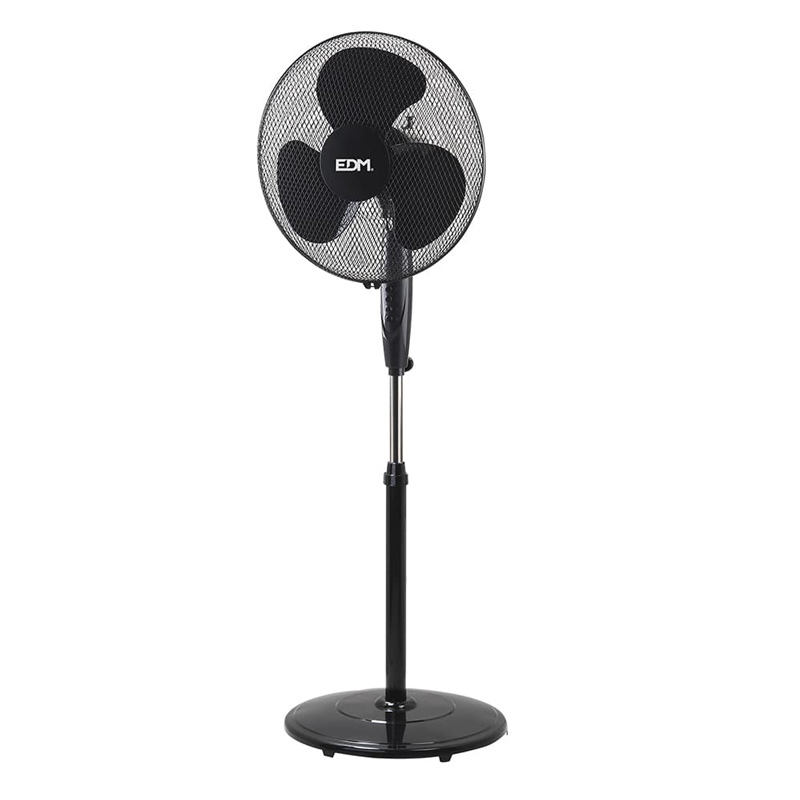 EDM staande ventilator verstelbaar zwart 45W | 110 – 130 cm    