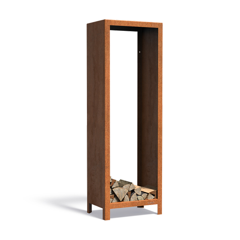 FORNO cortenstaal houtopslag | 60 x 40 x 180 cm