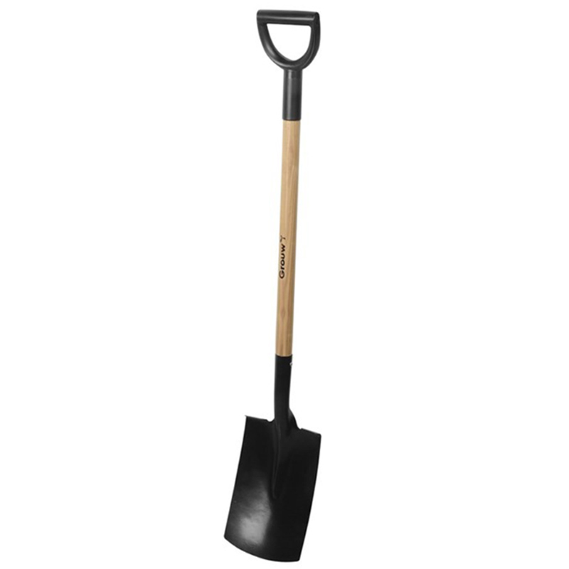 Grouw koolstofstalen platte schop met steel | 114 cm