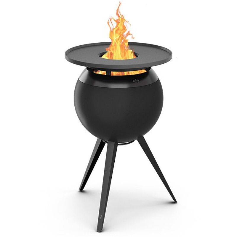 Höfats Plancha BBQ set met hoog standaard zwart | Ø 45 x 75 cm