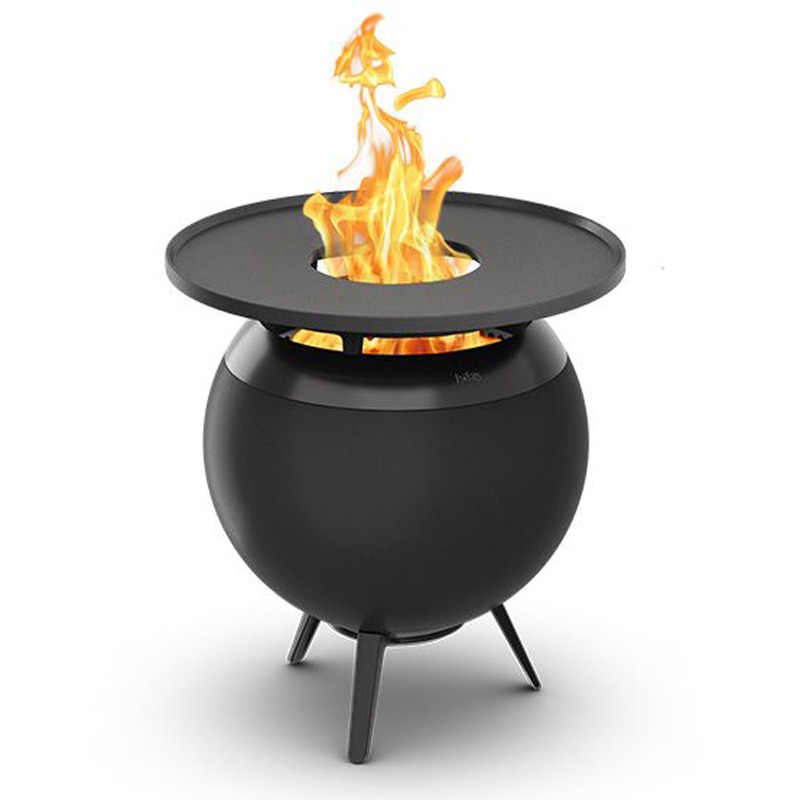 Höfats Plancha BBQ set met laag standaard zwart | Ø 45 x 49 cm