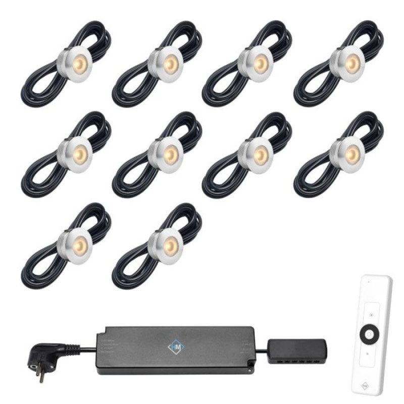 Hamulight LED inbouwspot Aragon met afstandsbediening | set van 10