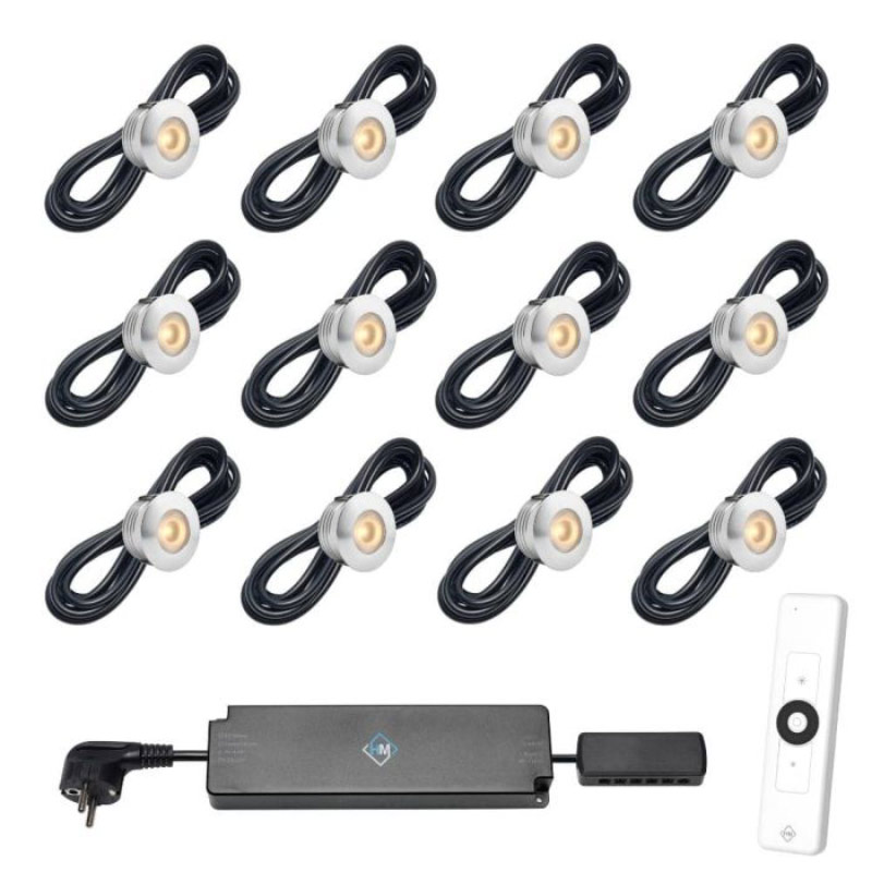 Hamulight LED inbouwspot Aragon met afstandsbediening | set van 12