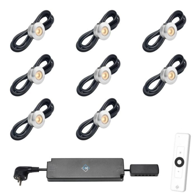 Hamulight LED inbouwspot Aragon met afstandsbediening | set van 8