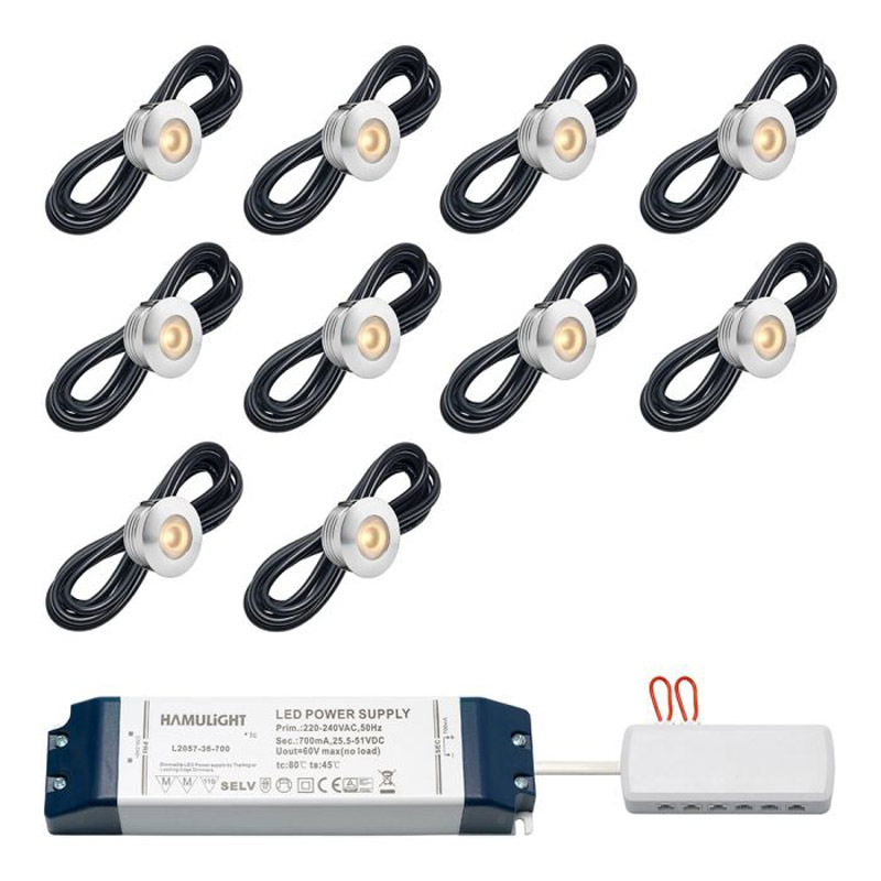 Hamulight LED inbouwspot Aragon voor wifi | set van 10