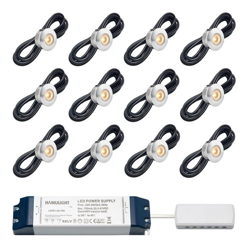 Hamulight LED inbouwspot Aragon voor wifi | set van 12