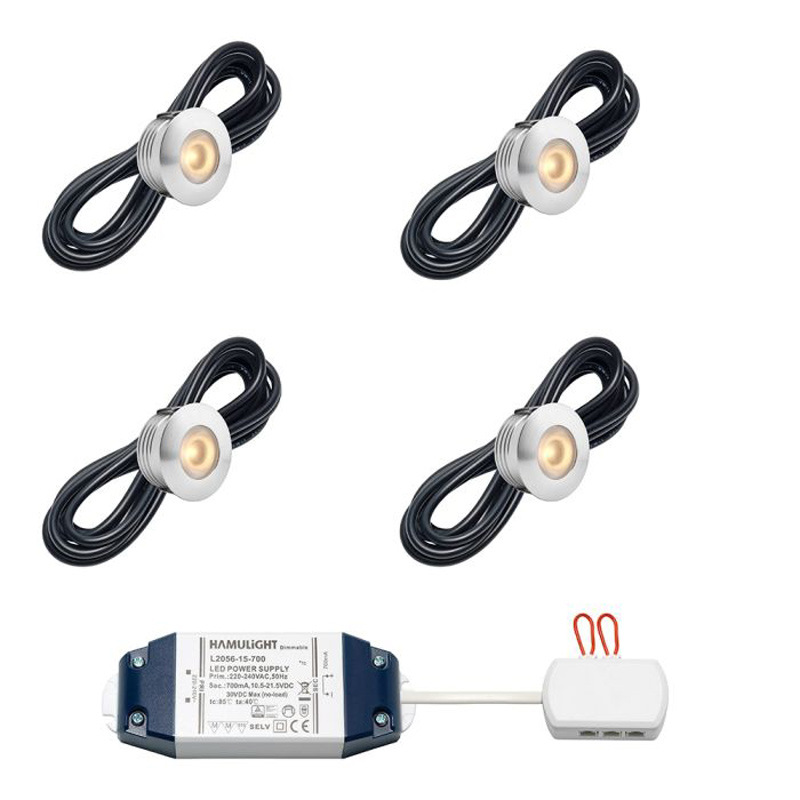 Hamulight LED inbouwspot Aragon voor wifi | set van 4