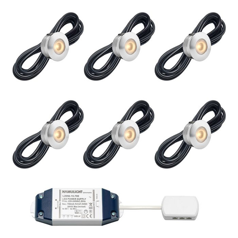 Hamulight LED inbouwspot Aragon voor wifi | set van 6