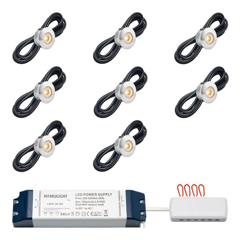 Hamulight LED inbouwspot Aragon voor wifi | set van 8