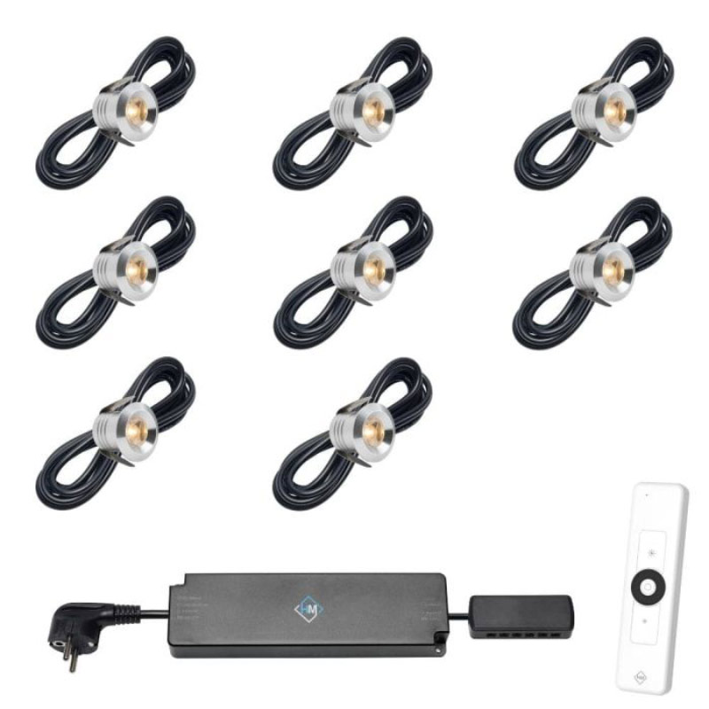 Hamulight LED inbouwspot Marbella met afstandsbediening | set van 8