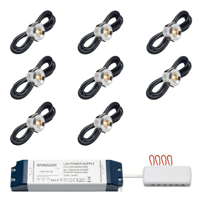 Hamulight LED inbouwspot Marbella voor wifi | set van 8