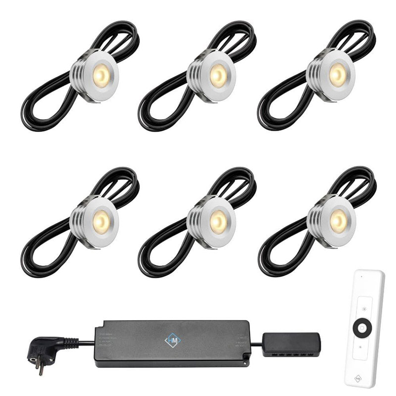 Hamulight LED inbouwspot Pals met afstandsbediening | set van 6