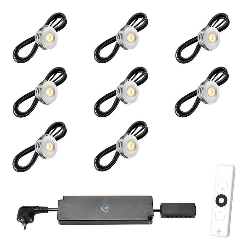 Hamulight LED inbouwspot Pals met afstandsbediening | set van 8