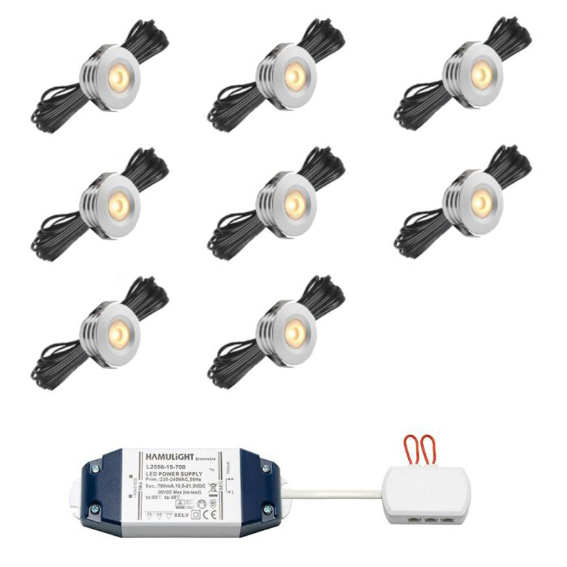 Hamulight LED inbouwspot Pals voor wifi | set van 8