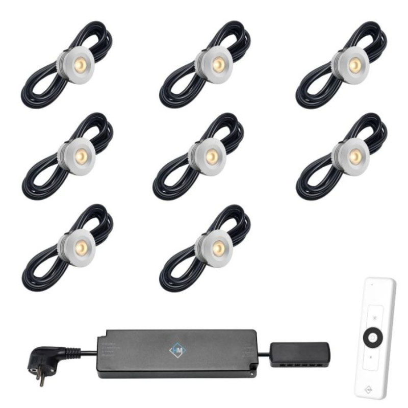 Hamulight LED inbouwspot Sevilla met afstandsbediening | set van 8