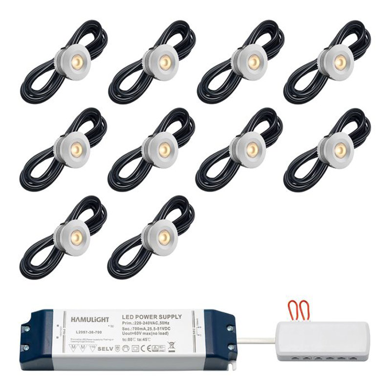 Hamulight LED inbouwspot Sevilla voor wifi | set van 10