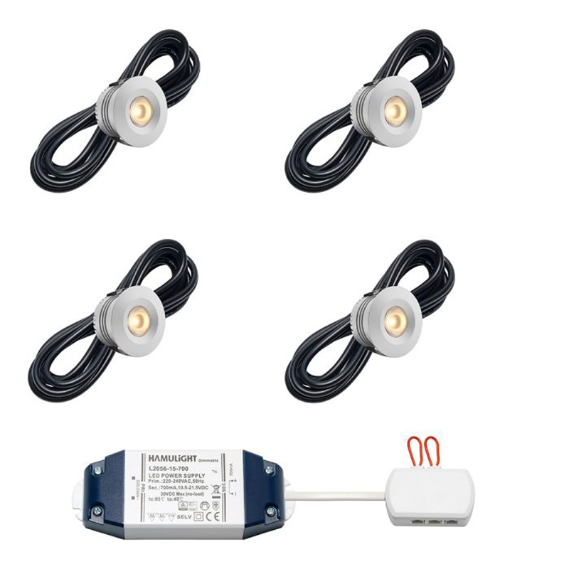 Hamulight LED inbouwspot Sevilla voor wifi | set van 4