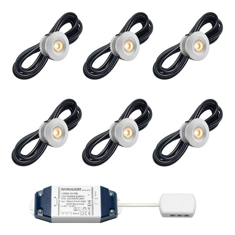 Hamulight LED inbouwspot Sevilla voor wifi | set van 6