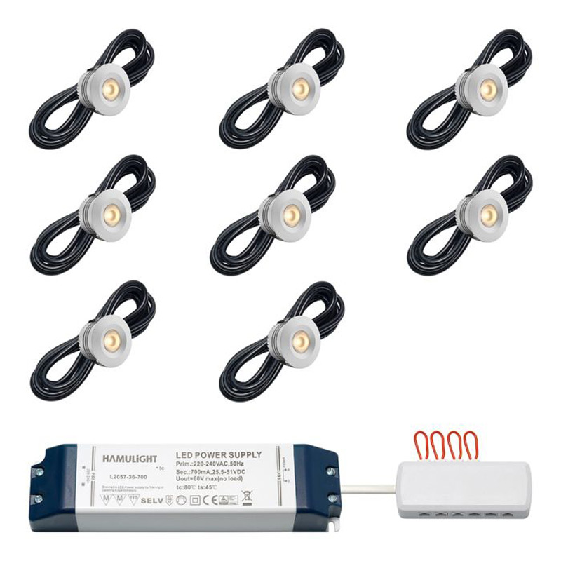 Hamulight LED inbouwspot Sevilla voor wifi | set van 8