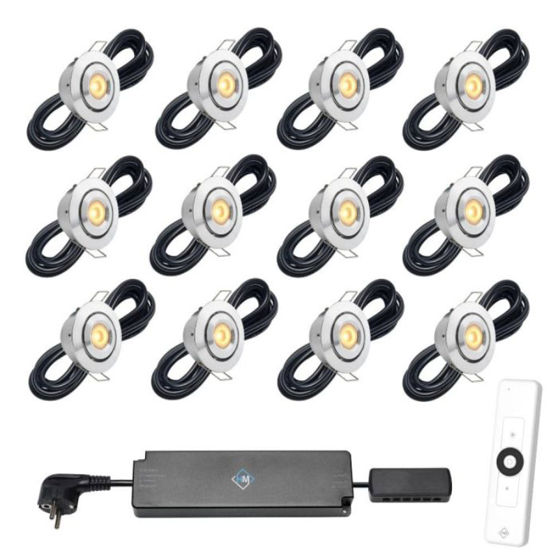 Hamulight LED inbouwspot Toledo met afstandsbediening | set van 12