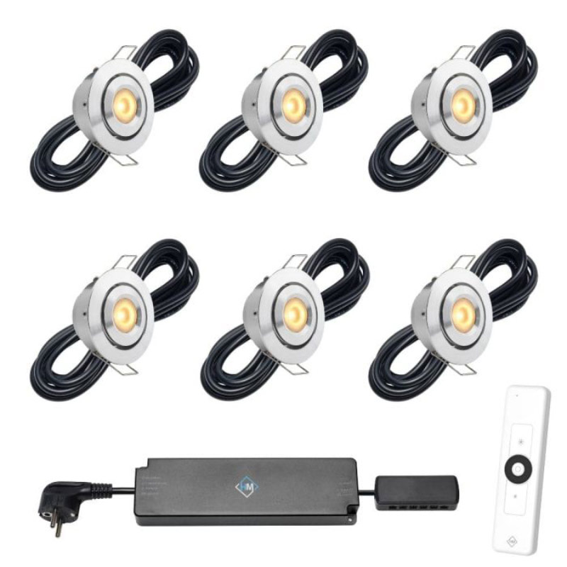 Hamulight LED inbouwspot Toledo met afstandsbediening | set van 6