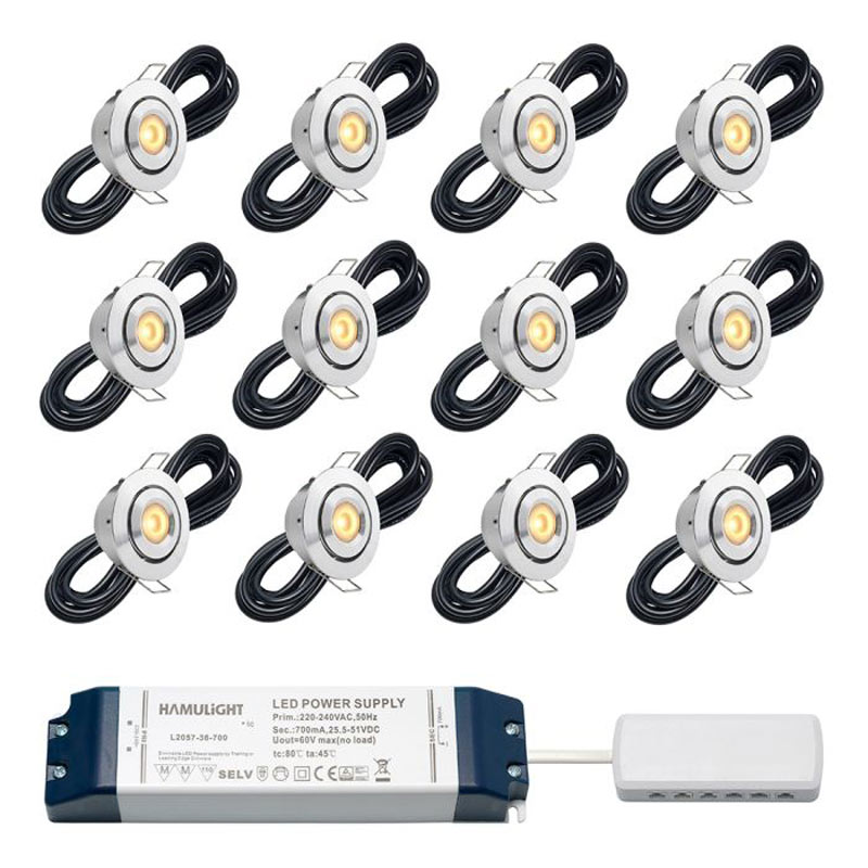Hamulight LED inbouwspot Toledo voor wifi | set van 12