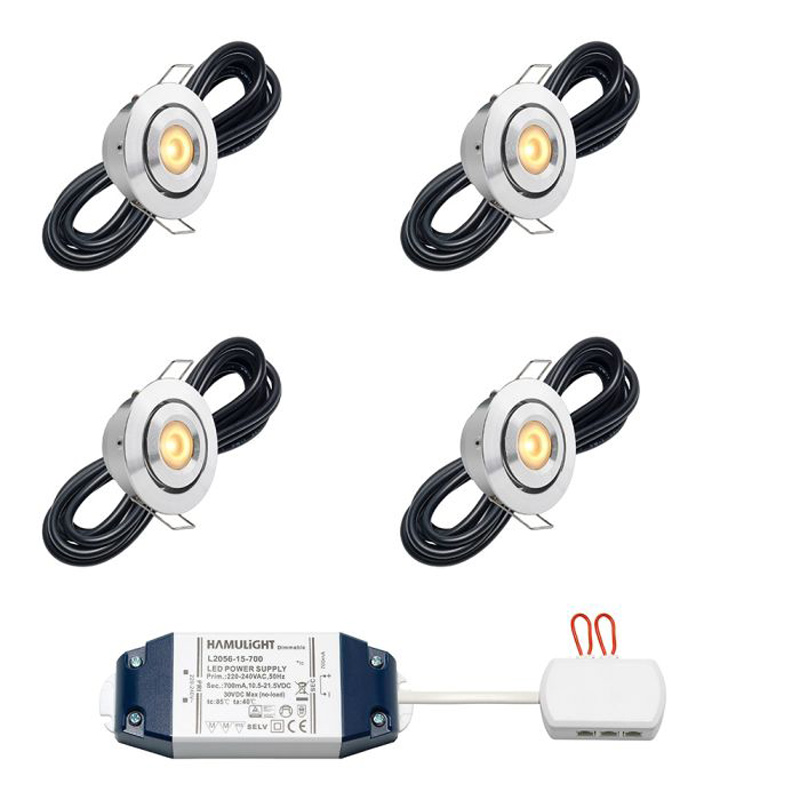 Hamulight LED inbouwspot Toledo voor wifi | set van 4