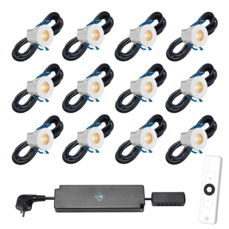 Hamulight LED inbouwspot Valencia met afstandsbediening | set van 12