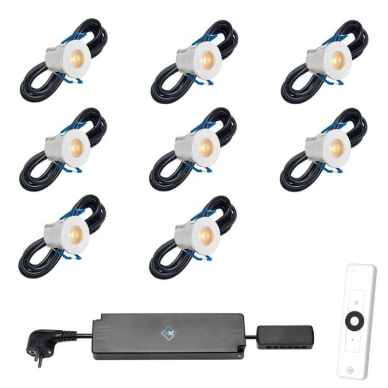 Hamulight LED inbouwspot Valencia met afstandsbediening | set van 8