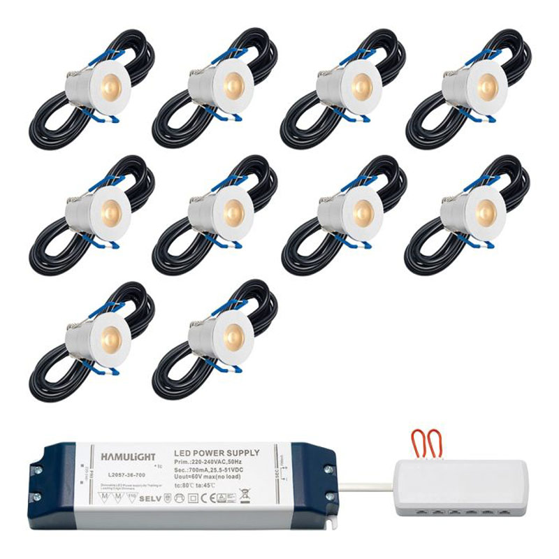 Hamulight LED inbouwspot Valencia voor wifi | set van 10