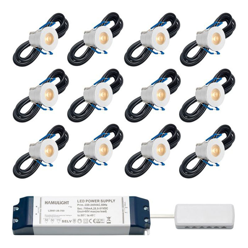 Hamulight LED inbouwspot Valencia voor wifi | set van 12