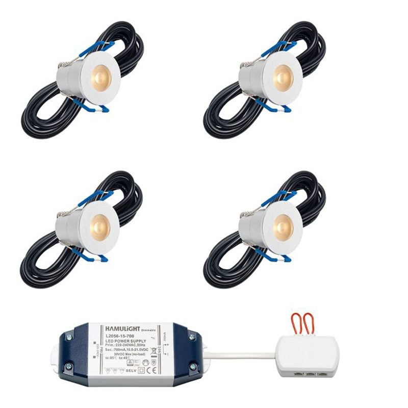 Hamulight LED inbouwspot Valencia voor wifi | set van 4
